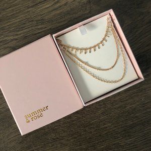 Summer & Rose Gold Necklace 3-Tier